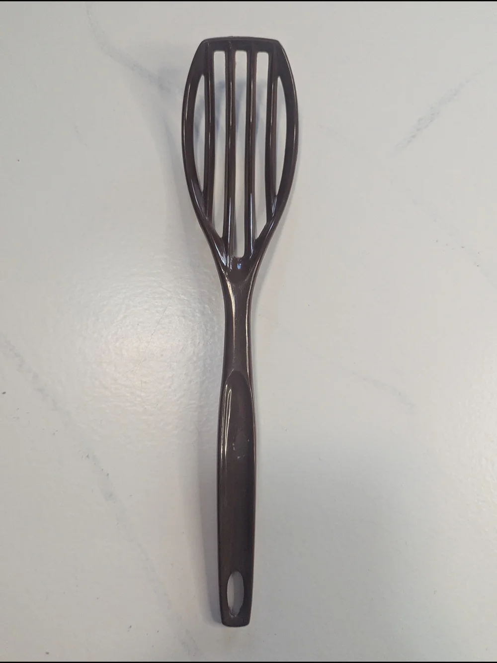 Vintage Foley Brown Nylon Slotted Mixing Spoon Whisk 11